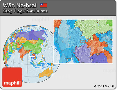 Political Location Map of Wān Na-hsai