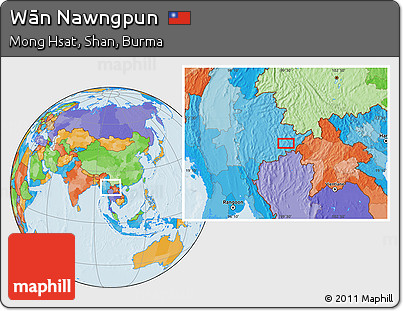 Political Location Map of Wān Nawngpun