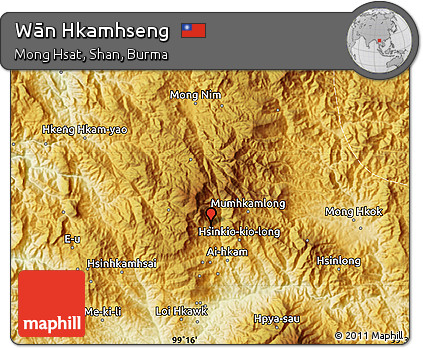 Physical Map of Wān Hkamhseng