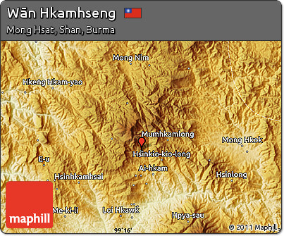 Physical Map of Wān Hkamhseng