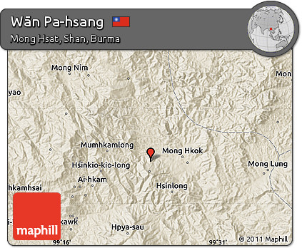 Shaded Relief Map of Wān Pa-hsang