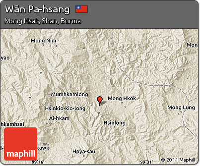Shaded Relief Map of Wān Pa-hsang