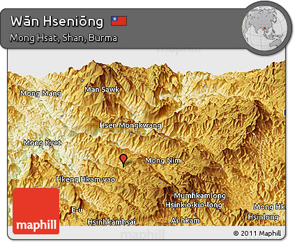 Physical Panoramic Map of Wān Hseniōng