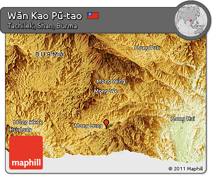 Physical Panoramic Map of Wān Kao Pū-tao
