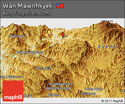 Physical Panoramic Map of Wān Mawnhkyek