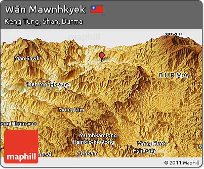 Physical Panoramic Map of Wān Mawnhkyek