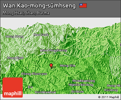 Political Panoramic Map of Wan Kao-möng-sūmhseng