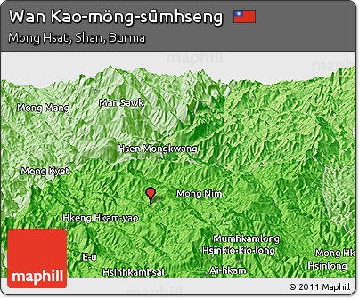 Political Panoramic Map of Wan Kao-möng-sūmhseng