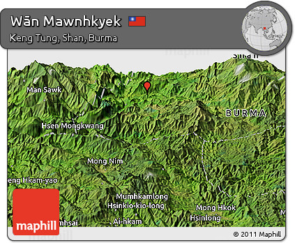 Satellite Panoramic Map of Wān Mawnhkyek