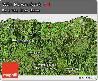 Satellite Panoramic Map of Wān Mawnhkyek
