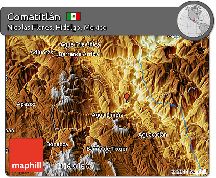 Physical 3D Map of Comatitlán