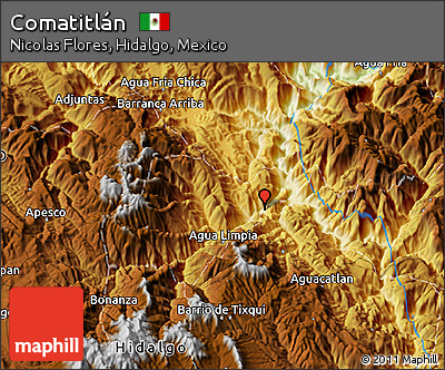 Physical 3D Map of Comatitlán