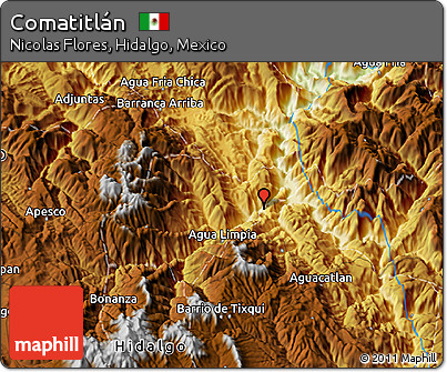 Physical 3D Map of Comatitlán