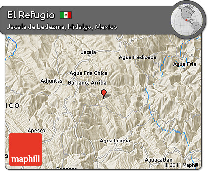 Shaded Relief 3D Map of El Refugio