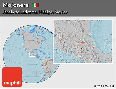 Gray Location Map of Mojonera, hill shading