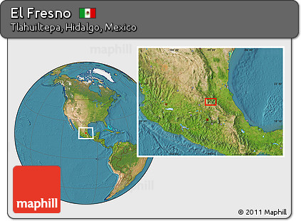 Satellite Location Map of El Fresno