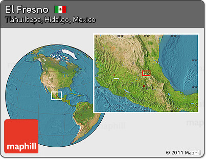 Satellite Location Map of El Fresno