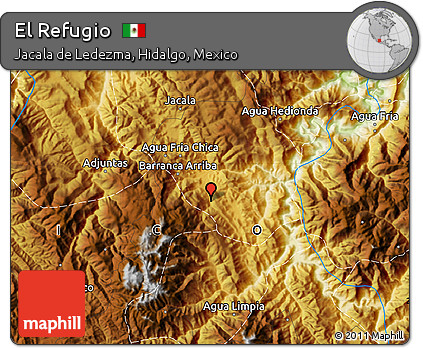 Physical Map of El Refugio
