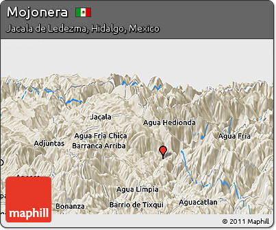 Shaded Relief Panoramic Map of Mojonera