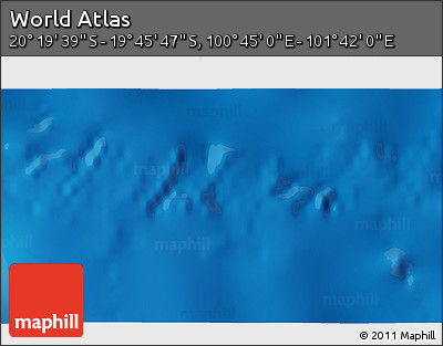 Physical 3D Map of the Area around 20° 2' 43" S, 101° 13' 29" E