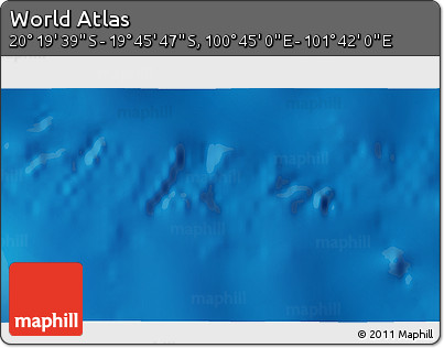 Physical 3D Map of the Area around 20° 2' 43" S, 101° 13' 29" E