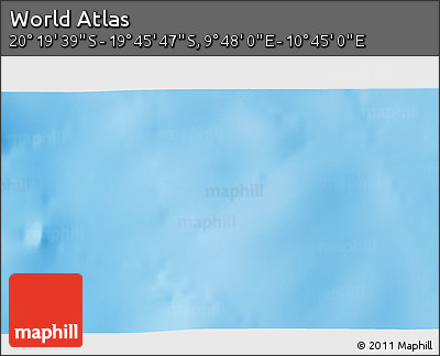 Physical 3D Map of the Area around 20° 2' 43" S, 10° 16' 30" E
