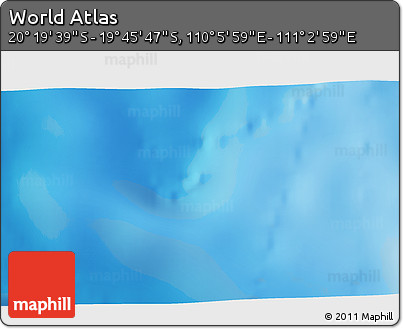 Physical 3D Map of the Area around 20° 2' 43" S, 110° 34' 29" E