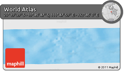 Physical Panoramic Map of the Area around 20° 2' 43" S, 112° 16' 30" E