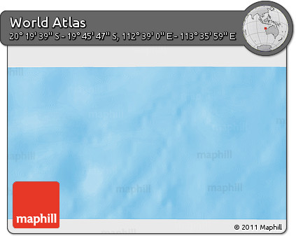 Physical 3D Map of the Area around 20° 2' 43" S, 113° 7' 30" E