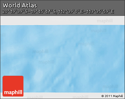 Physical 3D Map of the Area around 20° 2' 43" S, 113° 7' 30" E