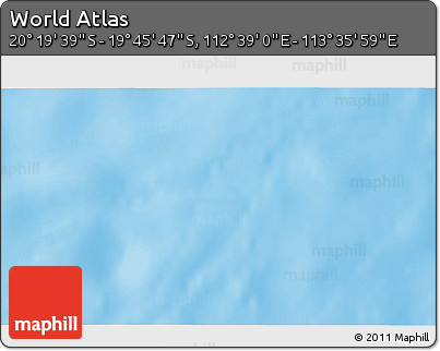 Physical 3D Map of the Area around 20° 2' 43" S, 113° 7' 30" E