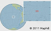 Savanna Style Location Map of the area around 20° 2' 43" S, 115° 31' 30" W, hill shading