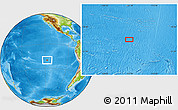 Physical Location Map of the area around 20° 2' 43" S, 117° 13' 29" W