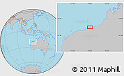 Gray Location Map of the area around 20° 2' 43" S, 119° 4' 29" E