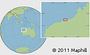 Savanna Style Location Map of the area around 20° 2' 43" S, 119° 4' 29" E