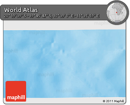 Physical 3D Map of the Area around 20° 2' 43" S, 11° 7' 30" E