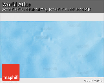 Physical 3D Map of the Area around 20° 2' 43" S, 11° 7' 30" E