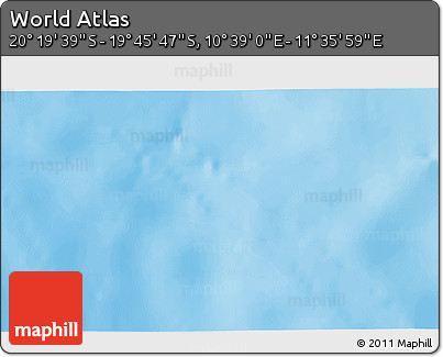 Physical 3D Map of the Area around 20° 2' 43" S, 11° 7' 30" E
