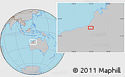 Gray Location Map of the area around 20° 2' 43" S, 121° 37' 30" E