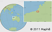 Savanna Style Location Map of the area around 20° 2' 43" S, 121° 37' 30" E