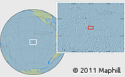 Savanna Style Location Map of the area around 20° 2' 43" S, 123° 10' 30" W, hill shading