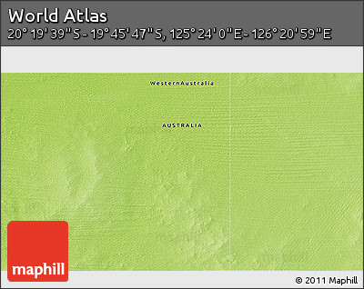 Physical 3D Map of the Area around 20° 2' 43" S, 125° 52' 30" E