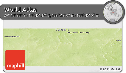 Physical Panoramic Map of the Area around 20° 2' 43" S, 129° 16' 30" E