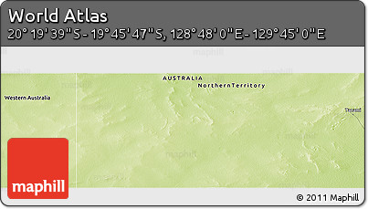 Physical Panoramic Map of the Area around 20° 2' 43" S, 129° 16' 30" E