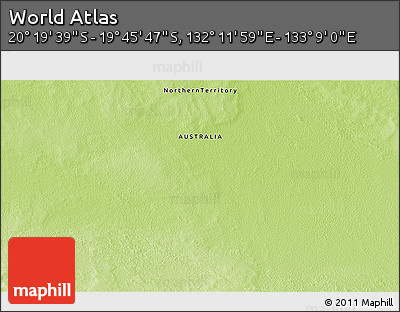 Physical 3D Map of the Area around 20° 2' 43" S, 132° 40' 30" E