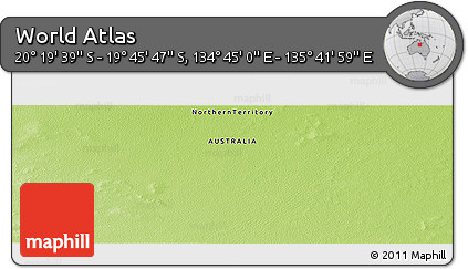 Physical Panoramic Map of the Area around 20° 2' 43" S, 135° 13' 29" E