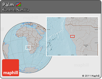 Gray Location Map of Palm, hill shading