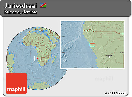 Savanna Style Location Map of Juriesdraai, hill shading