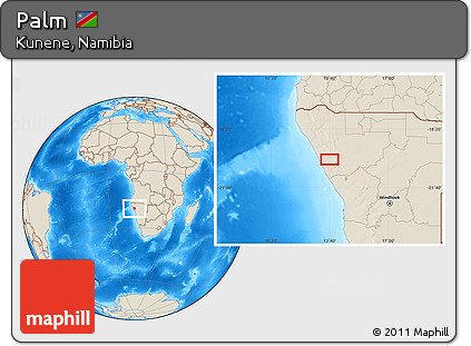 Shaded Relief Location Map of Palm