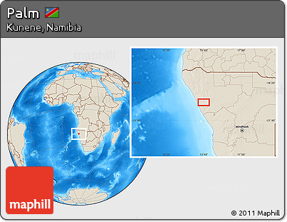 Shaded Relief Location Map of Palm